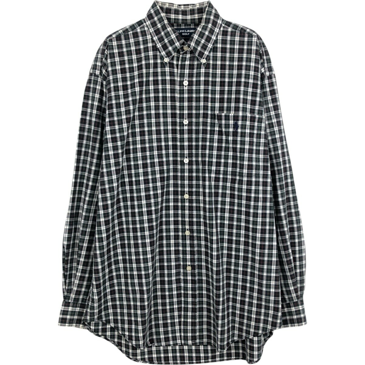 乐天商城 - 古着 ラルフローレン Ralph Lauren RALPH LAUREN GOLF TILDEN 長袖 ボタンダウンチェックシャツ メンズM相当 /eaa625249 【中古】 【260315】