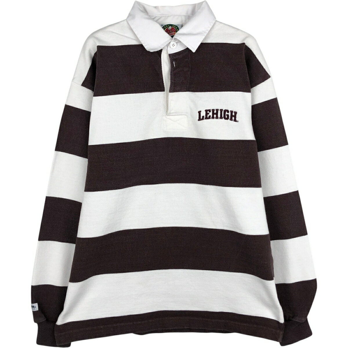 樂天商城 - 古着 90~00'S バーバリアン BARBARIAN ボーダー柄 長袖 ラガーシャツ カナダ製 メンズM相当 ヴィンテージ /eaa625381 【中古】 【260316】 ブラウン系 春夏秋冬