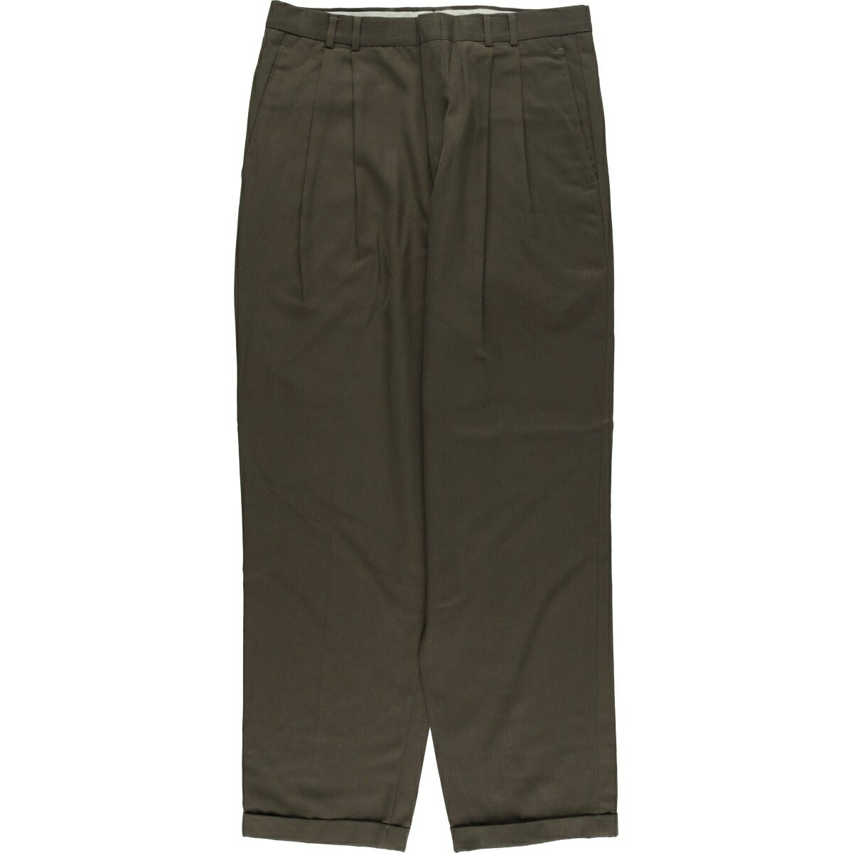 樂天商城 - 古着 80~90'S ドッカーズ DOCKERS DRESS SLACKS ツータック スラックスパンツ メンズw34相当 ヴィンテージ /eaa625446 【中古】 【260320】 カーキ系 春夏秋冬