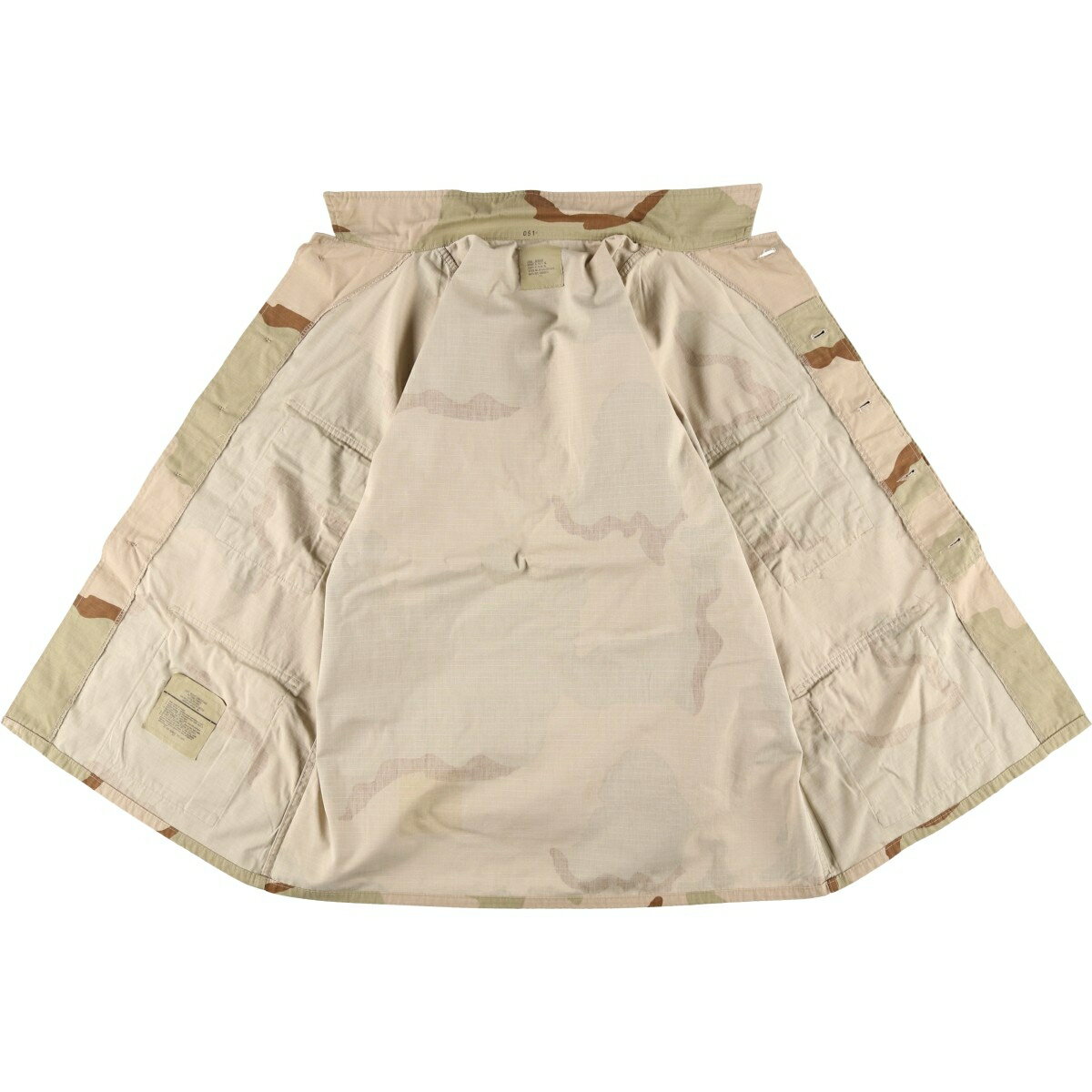 古着 90'S 米軍実品 迷彩柄 3C デザートカモ リップストップ B.D.U ミリタリージャケット USA製 LARGE-REGULAR メンズL相当 /eaa625494 【中古】 【260315】