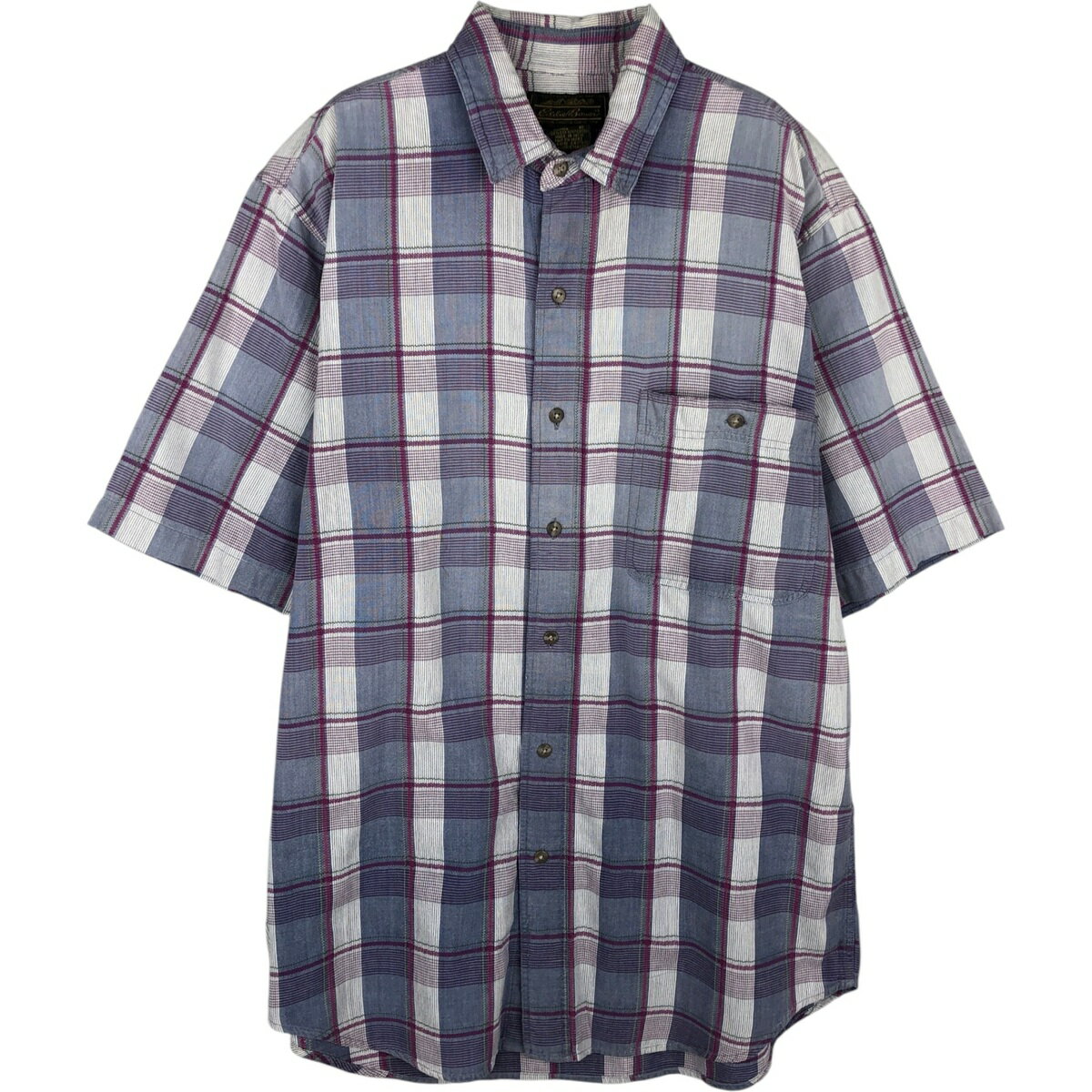 Other - 古着 80'S エディーバウアー Eddie Bauer 黒タグ 半袖 チェックシャツ メンズM相当 ヴィンテージ /eaa625536 【中古】 【260320】 ブルー系 春夏