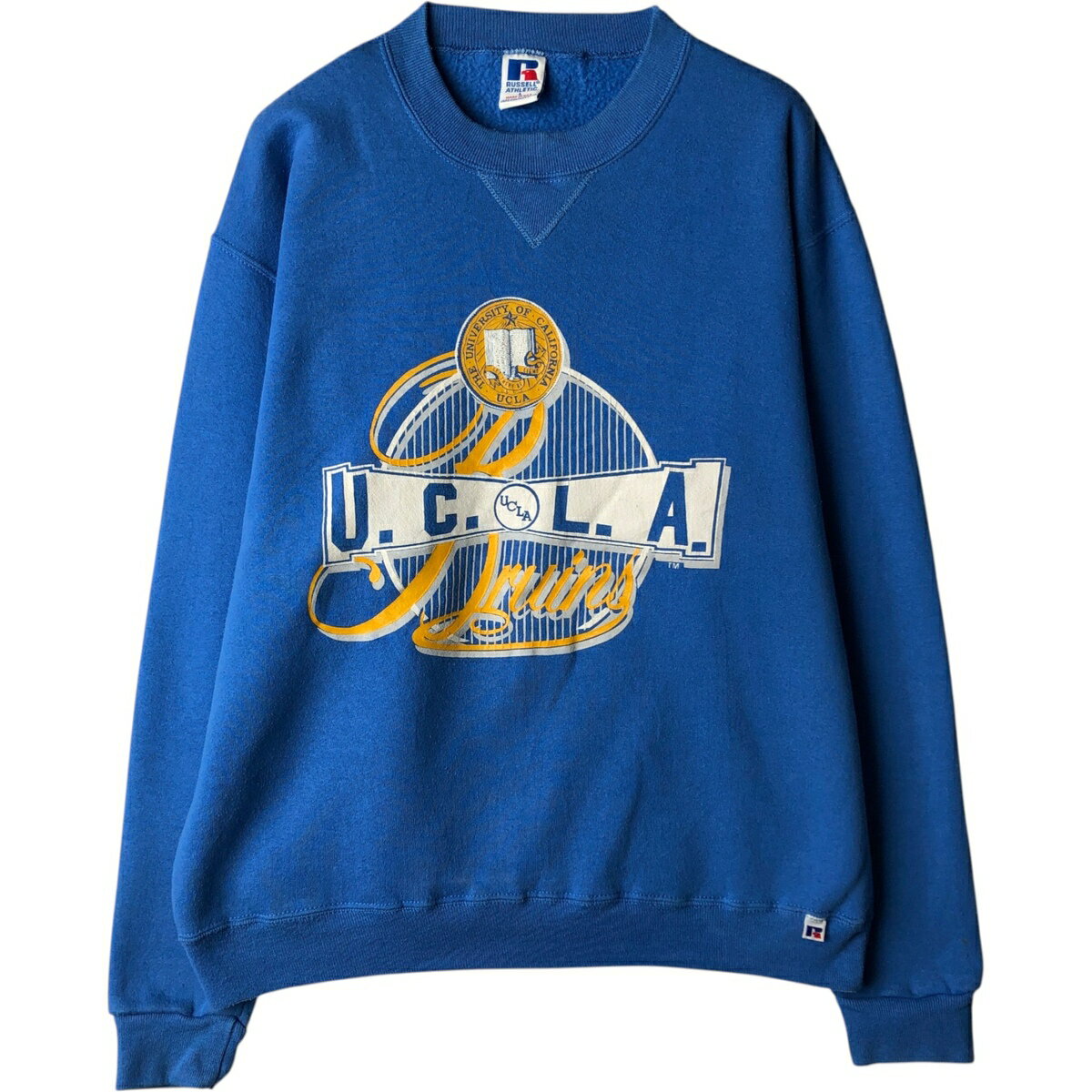 古着 80~90'S ラッセル Russell UCLA カリフォルニア大学 ロサンゼルス校 カレッジスウェットシャツ トレーナー USA製 メンズL相当 ヴィンテージ /eaa625681 【中古】 【260319】 ブルー系 春夏秋冬