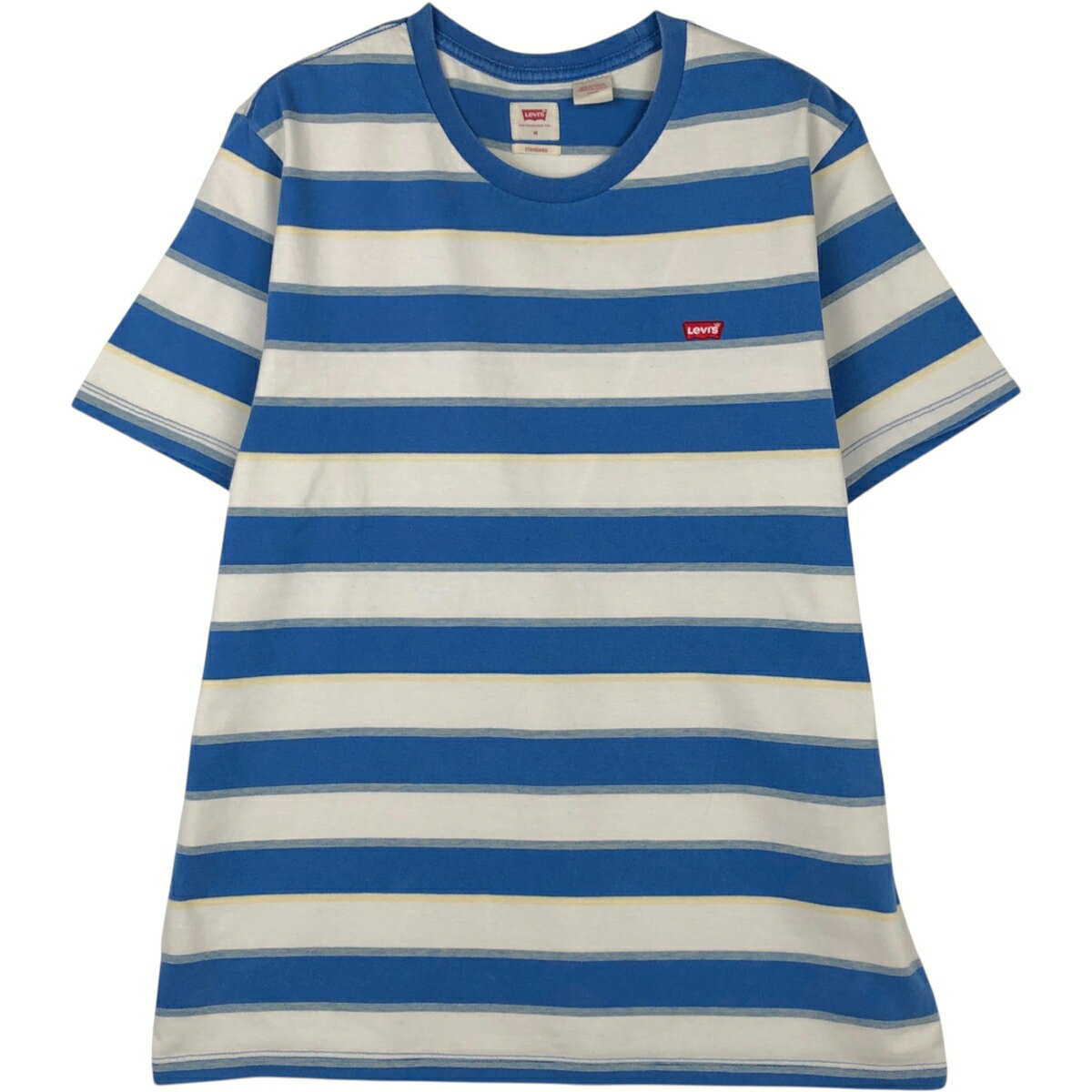 樂天商城 - 古着 リーバイス Levi's STANDARD 半袖 ボーダーTシャツ メンズM相当 /eaa625789 【中古】 【260316】 ホワイト系 春夏秋