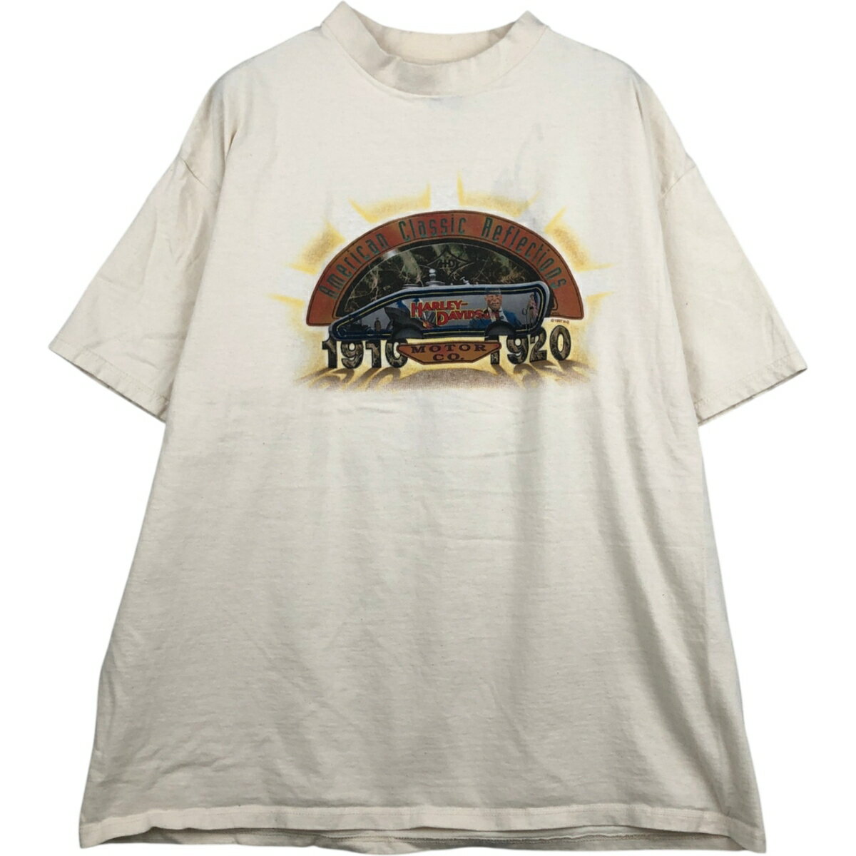 Rakuten - 古着 90'S ハーレーダビッドソン Harley-Davidson モーターサイクル バイクTシャツ USA製 メンズXXL相当 ヴィンテージ /eaa625892 【中古】 【260315】 ホワイト系 春夏秋