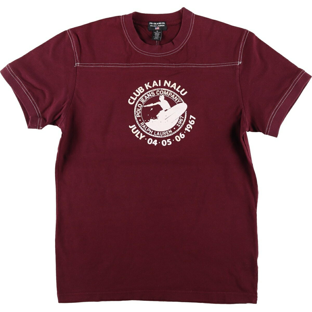 古着 ラルフローレン Ralph Lauren POLO JEANS COMPANY 半袖 ロゴTシャツ USA製 メンズM相当 /eaa625953 【中古】 【260316】 レッド系 春夏秋