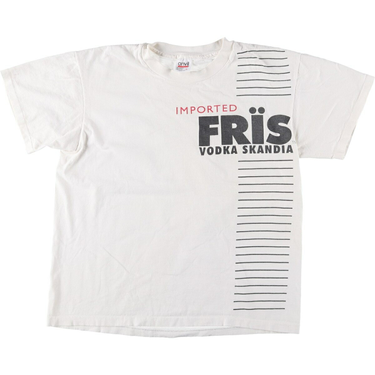 Rakuten - 古着 90'S アンビル Anvil FRIS VODKA SKANDIA フリスウォッカスカンディア アドバタイジングTシャツ USA製 メンズL相当 ヴィンテージ /eaa625988 【中古】 【260315】 ホワイト系 春夏秋