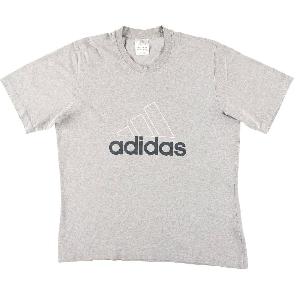 Rakuten - 古着 00'S アディダス adidas ロゴプリントTシャツ メンズL相当 /eaa626146 【中古】 【260315】 グレー系 春夏秋