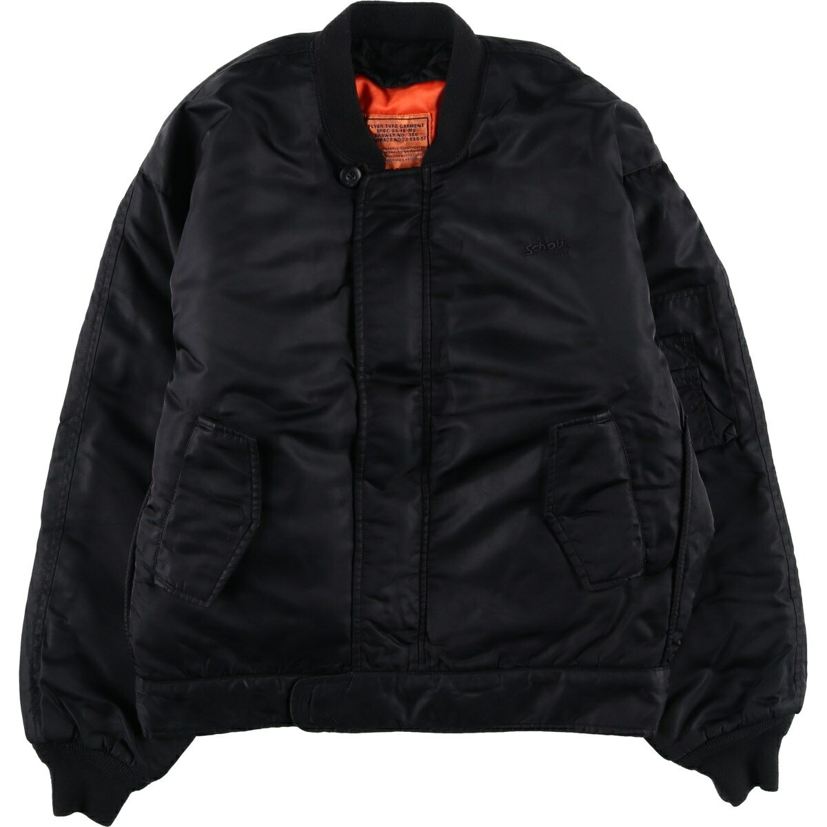 Jacket - 古着 民間品 ショット SCHOTT MA-1タイプ ミリタリー フライトジャケット メンズL相当 /eaa626266 【中古】 【260318】 ブラック系 春秋冬