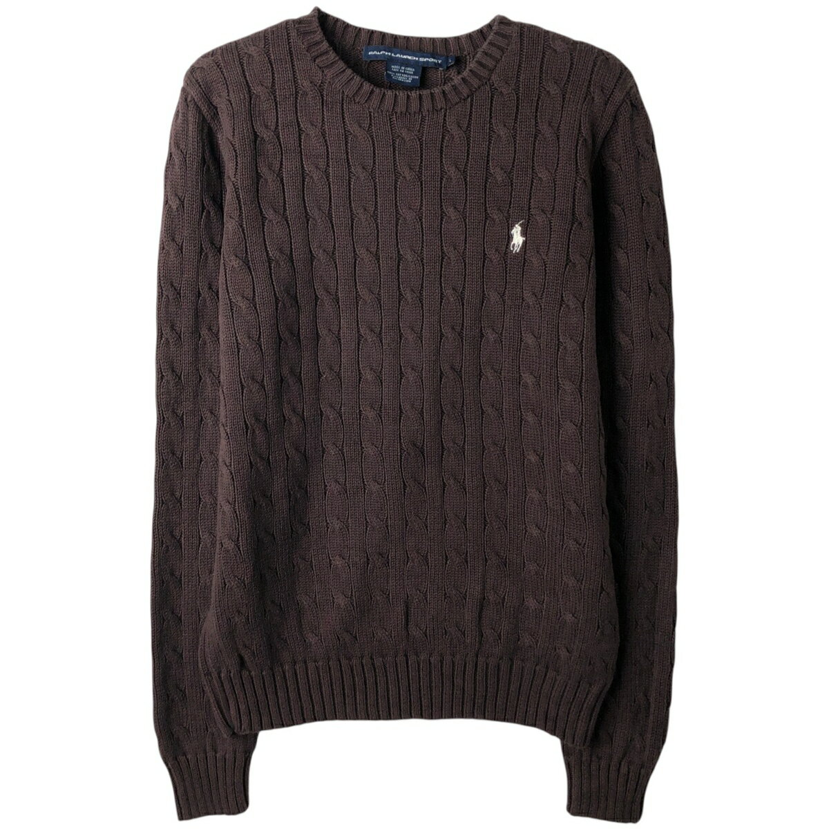 Rakuten - 古着 ラルフローレン Ralph Lauren RALPH LAUREN SPORT ケーブル編み コットンニットセーター レディースL相当 /eaa626292 【中古】 【260322】 【ADEL/アデル】 ブラウン系 秋冬