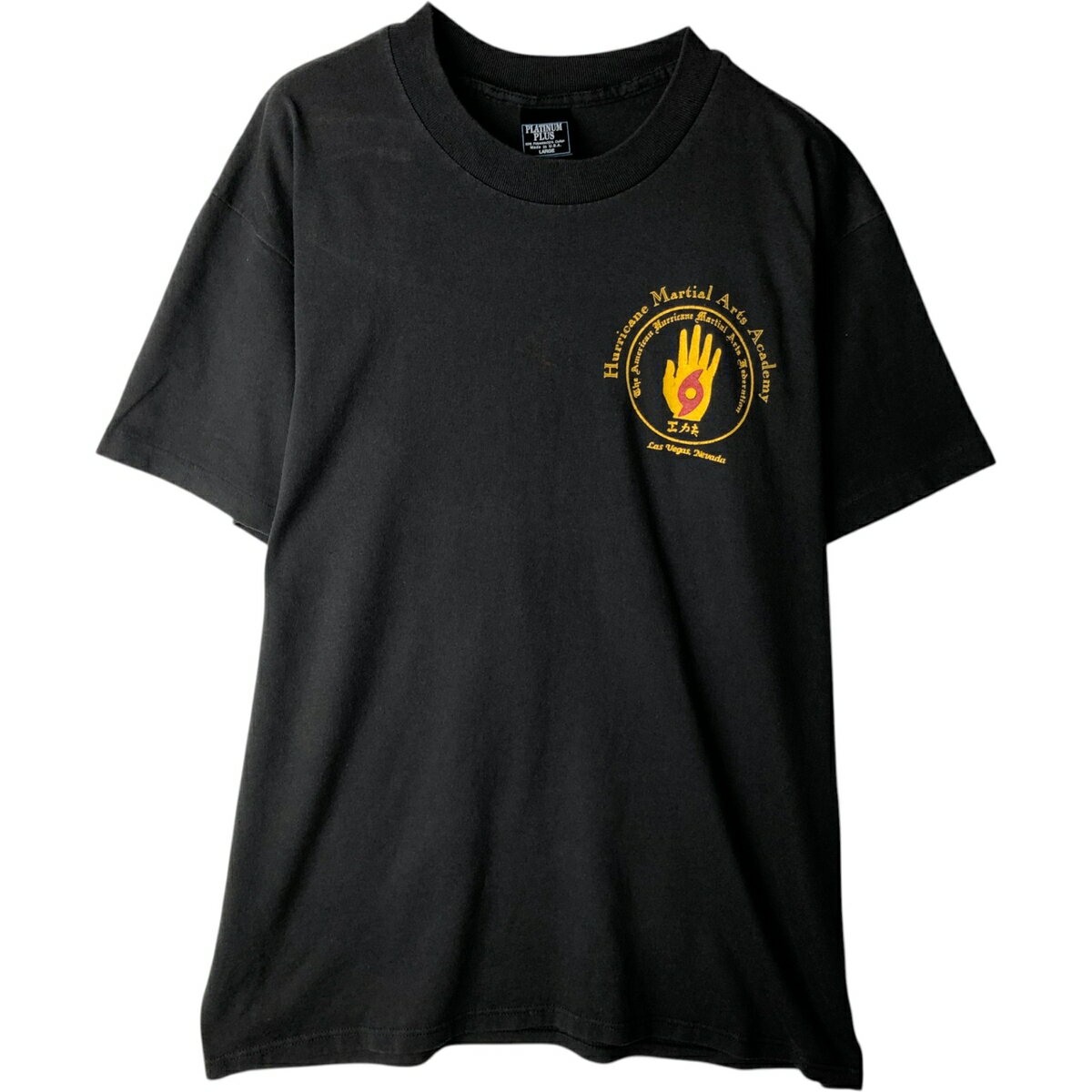樂天商城 - 古着 90'S PLATINUM PLUS プリントTシャツ USA製 メンズL相当 ヴィンテージ /eaa626375 【中古】 【260317】 ブラック系 春夏秋