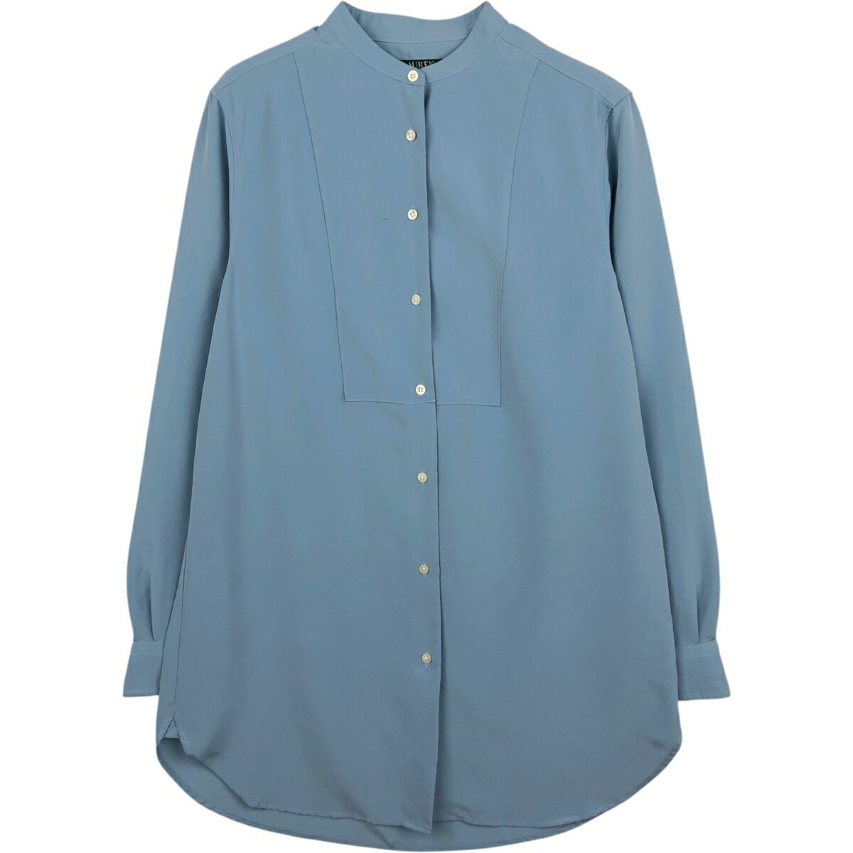 樂天商城 - 古着 ラルフローレン Ralph Lauren LAUREN ローレン ノーカラー 長袖 ポリシャツ レディースM相当 /eaa626400 【中古】 【260321】 【ADEL/アデル】 ブルー系 春夏秋冬