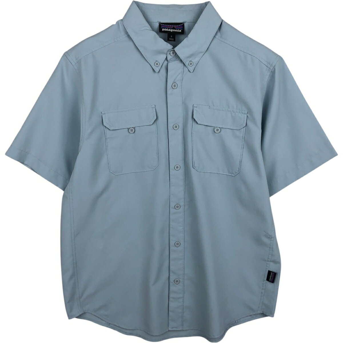 Rakuten - 古着 パタゴニア Patagonia リップストップ 半袖 ボタンダウンシャツ メンズS相当 /eaa626420 【中古】 【260321】 【Elulu/エルル】 ブルー系 春夏