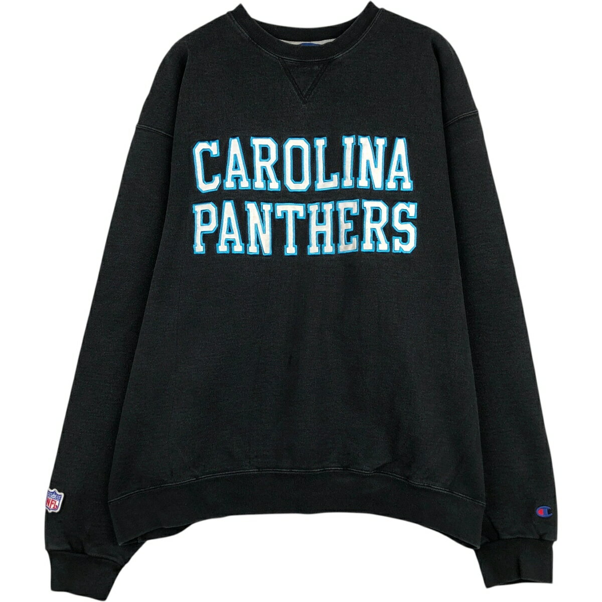 乐天商城 - 古着 00'S~ チャンピオン Champion AUTHENTIC ATHLETIC APPAREL NFL CAROLINA PANTHERS カロライナパンサーズ スウェットシャツ トレーナー メンズXXL相当 /eaa626462 【中古】 【260320】 ブラック系 春夏秋冬