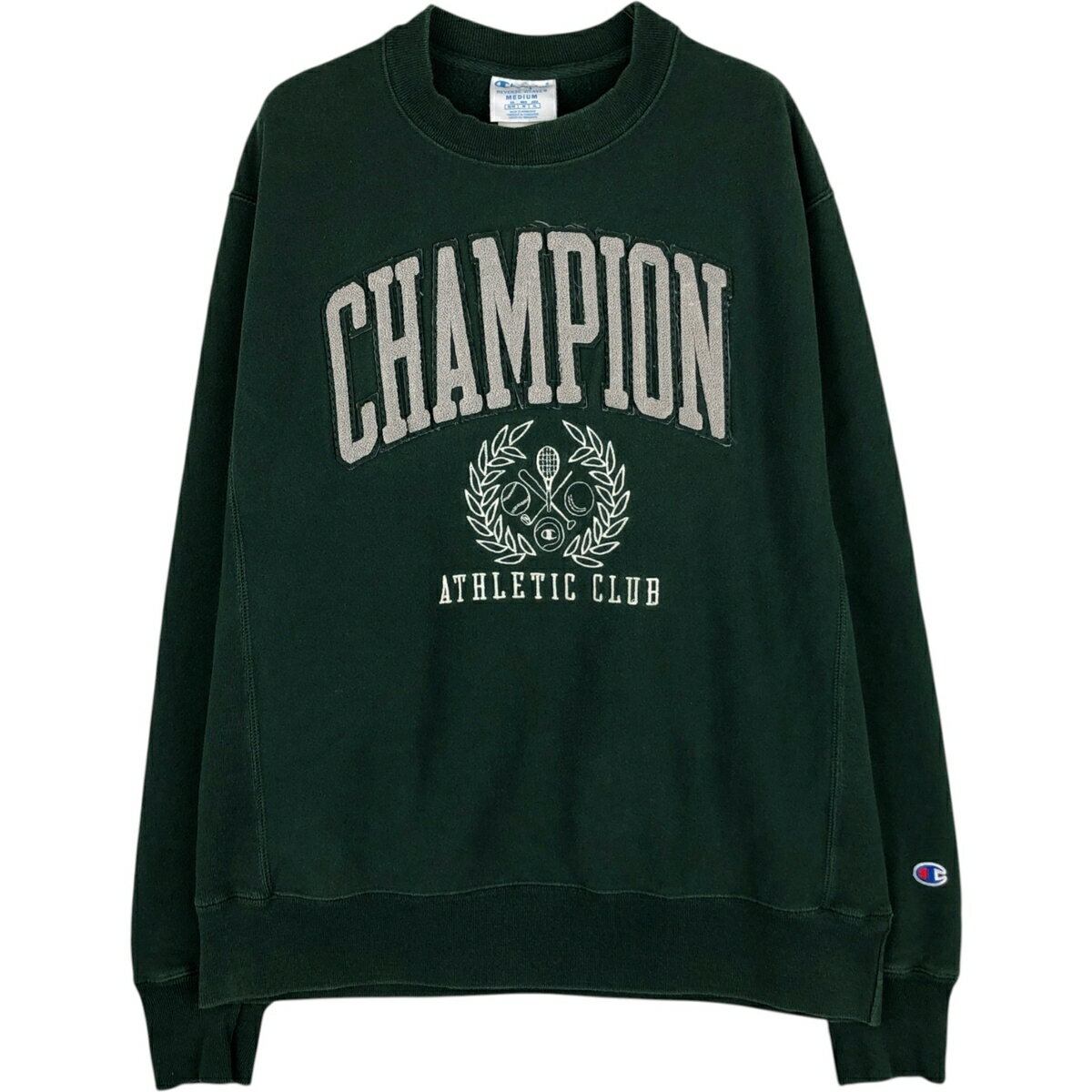 乐天商城 - 古着 チャンピオン Champion REVERSE WEAVE リバースウィーブ ワンポイントロゴスウェットシャツ トレーナー メンズM相当 /eaa626465 【中古】 【260321】 グリーン系 春夏秋冬