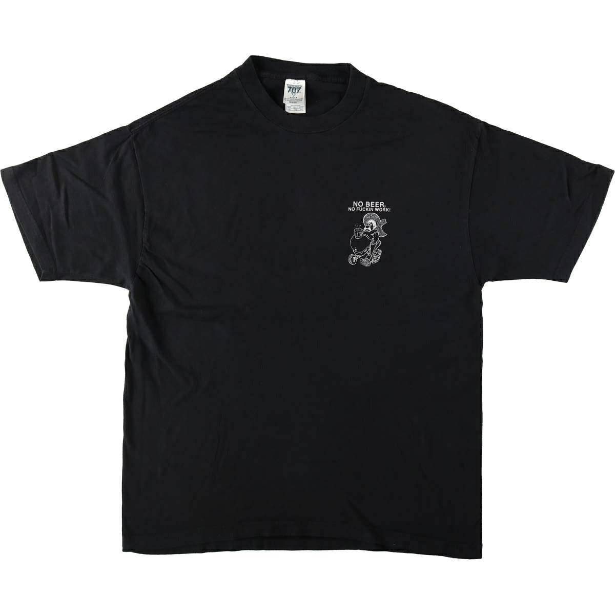 古着 00'S 707 メッセージプリントTシャツ メンズXL相当 /eaa626645 【中古】 【260718】 ブラック系 春夏秋
