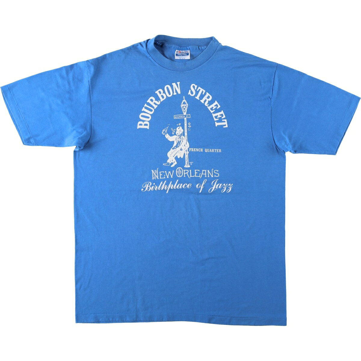古着 90'S ヘインズ Hanes Fifty-Fifty 青タグ プリントTシャツ XL 46-48 メンズXL相当 ヴィンテージ /eaa626823  