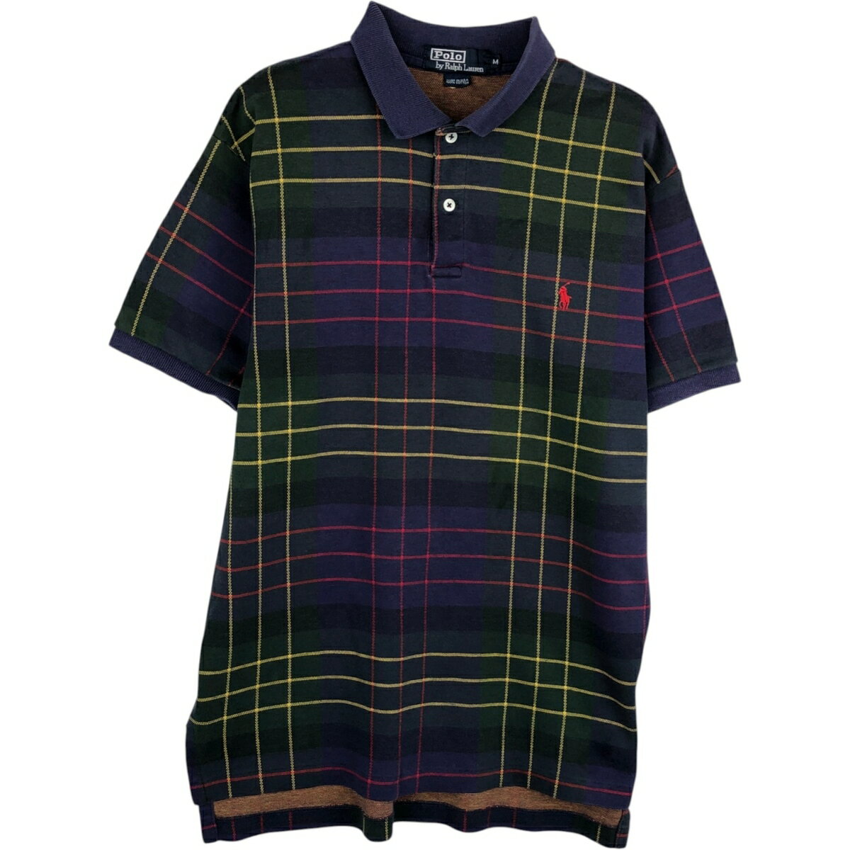 古着 ラルフローレン Ralph Lauren POLO by Ralph Lauren 半袖 チェック ポロシャツ USA製 メンズM相当 /eaa626903 【中古】 【260320】