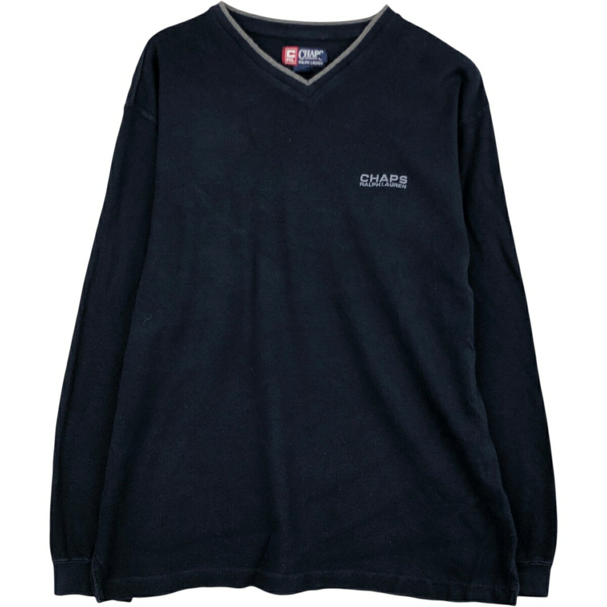 Rakuten - 古着 ラルフローレン Ralph Lauren CHAPS チャップス Vネック コットンニットセーター メンズL相当 /eaa627074 【中古】 【260328】 ネイビー系 秋冬