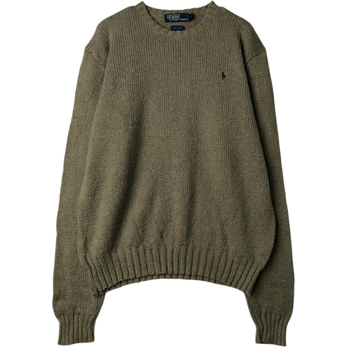 Short Sleeves - 古着 ラルフローレン Ralph Lauren POLO by Ralph Lauren コットンニットセーター メンズL相当 /eaa627090 【中古】 【260329】 カーキ系 秋冬