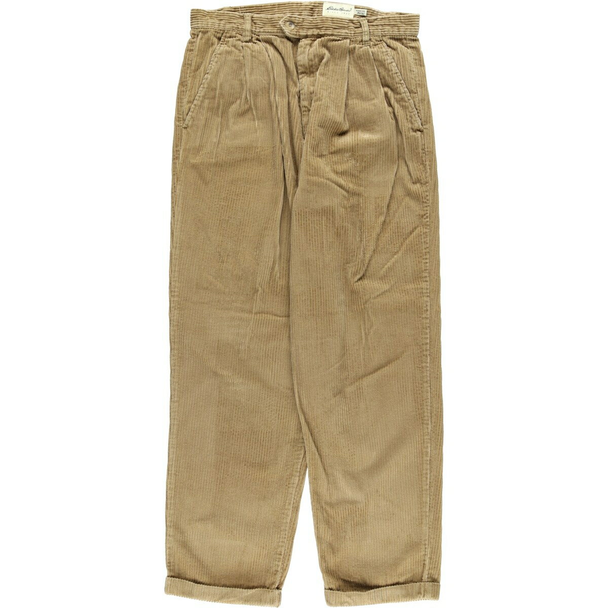 樂天商城 - 古着 エディーバウアー Eddie Bauer ツータック 太畝 コーデュロイパンツ メンズw34相当 /eaa627318 【中古】 【260327】 カーキ系 春夏秋冬