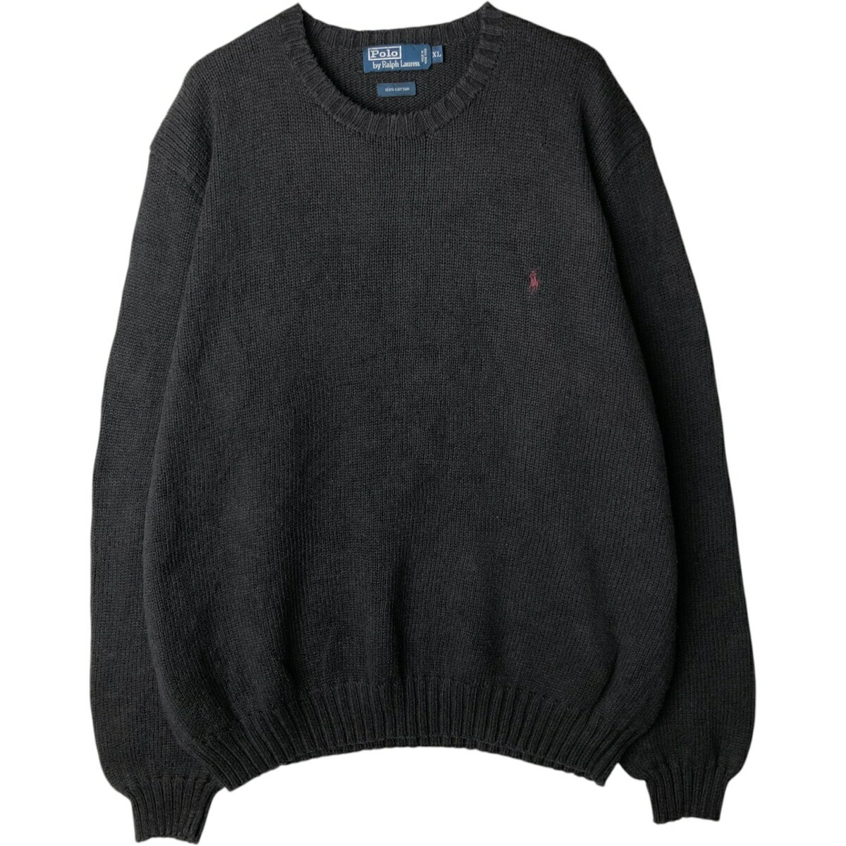 Rakuten - 古着 ラルフローレン Ralph Lauren POLO by Ralph Lauren コットンニットセーター メンズXL相当 /eaa627442 【中古】 【260409】 ブラック系 秋冬