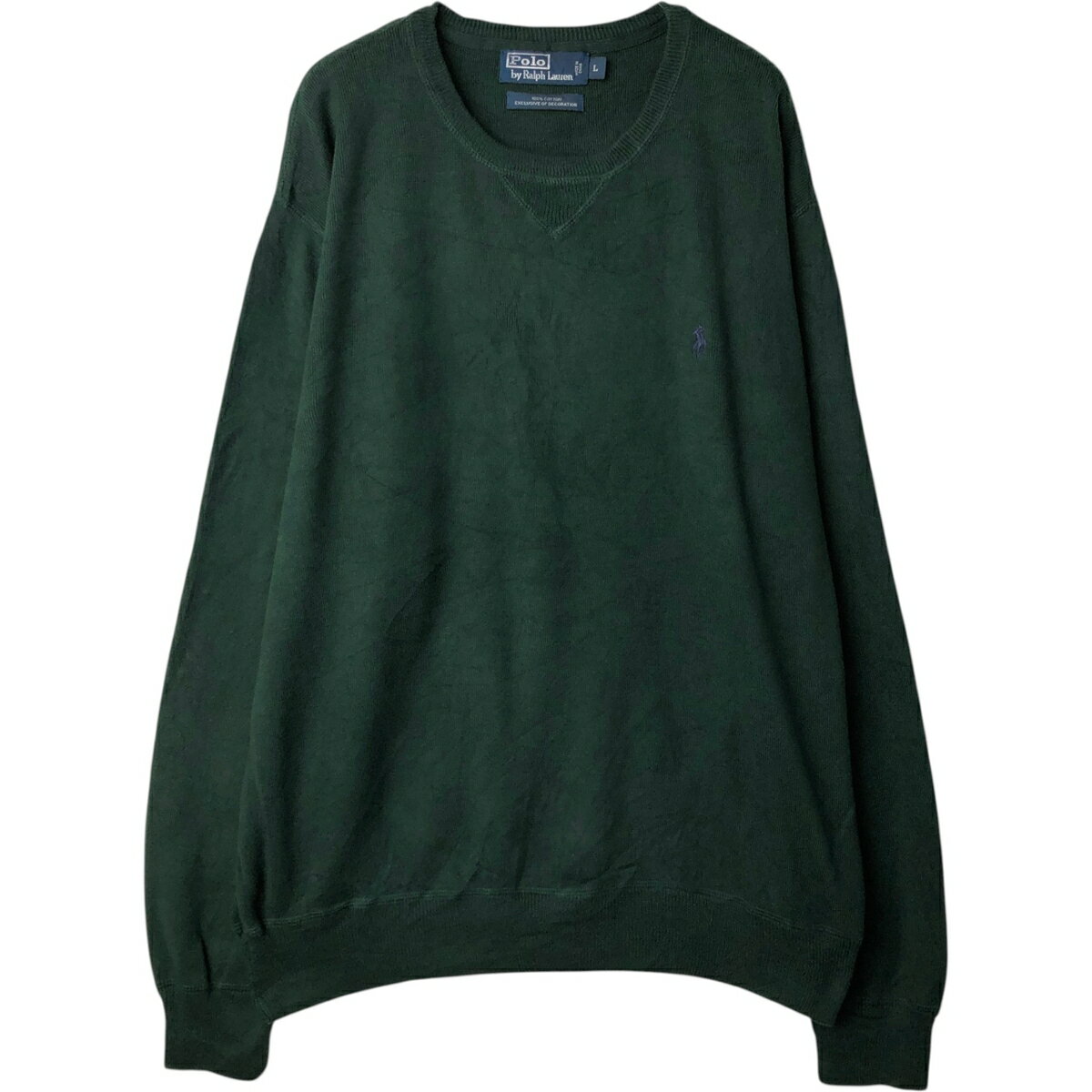 Rakuten - 古着 ラルフローレン Ralph Lauren POLO by Ralph Lauren コットンニットセーター メンズL相当 /eaa627446 【中古】 【260402】 グリーン系 秋冬