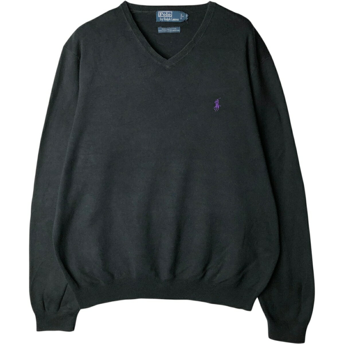 Zip Up - 古着 ラルフローレン Ralph Lauren POLO by Ralph Lauren Vネック コットンニットセーター メンズXL相当 /eaa627580 【中古】 【260402】 ネイビー系 秋冬