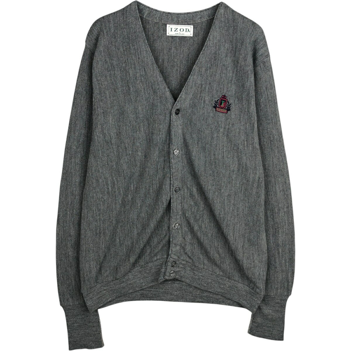 樂天商城 - 古着 90'S IZOD アクリルニットカーディガン USA製 メンズL相当 ヴィンテージ /eaa627617 【中古】 【260328】 グレー系 春秋冬