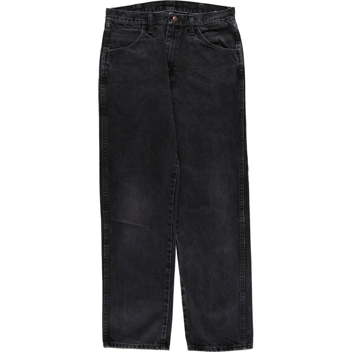 古着 ラスラー RUSTLER ブラックデニム ストレートデニムパンツ メンズw32相当 /eaa628148   ブラック系 春夏秋冬