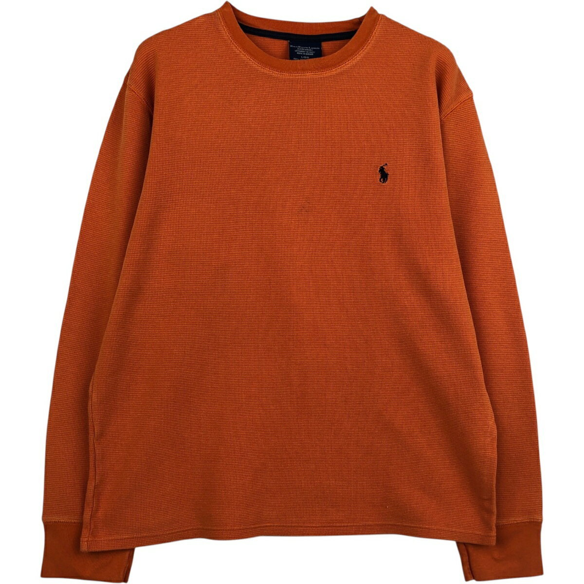 樂天商城 - 古着 ラルフローレン Ralph Lauren POLO RALPH LAUREN SLEEPWEAR サーマルロンT ワッフル メンズL相当 /eaa628355 【中古】 【260328】 オレンジ系 春夏秋