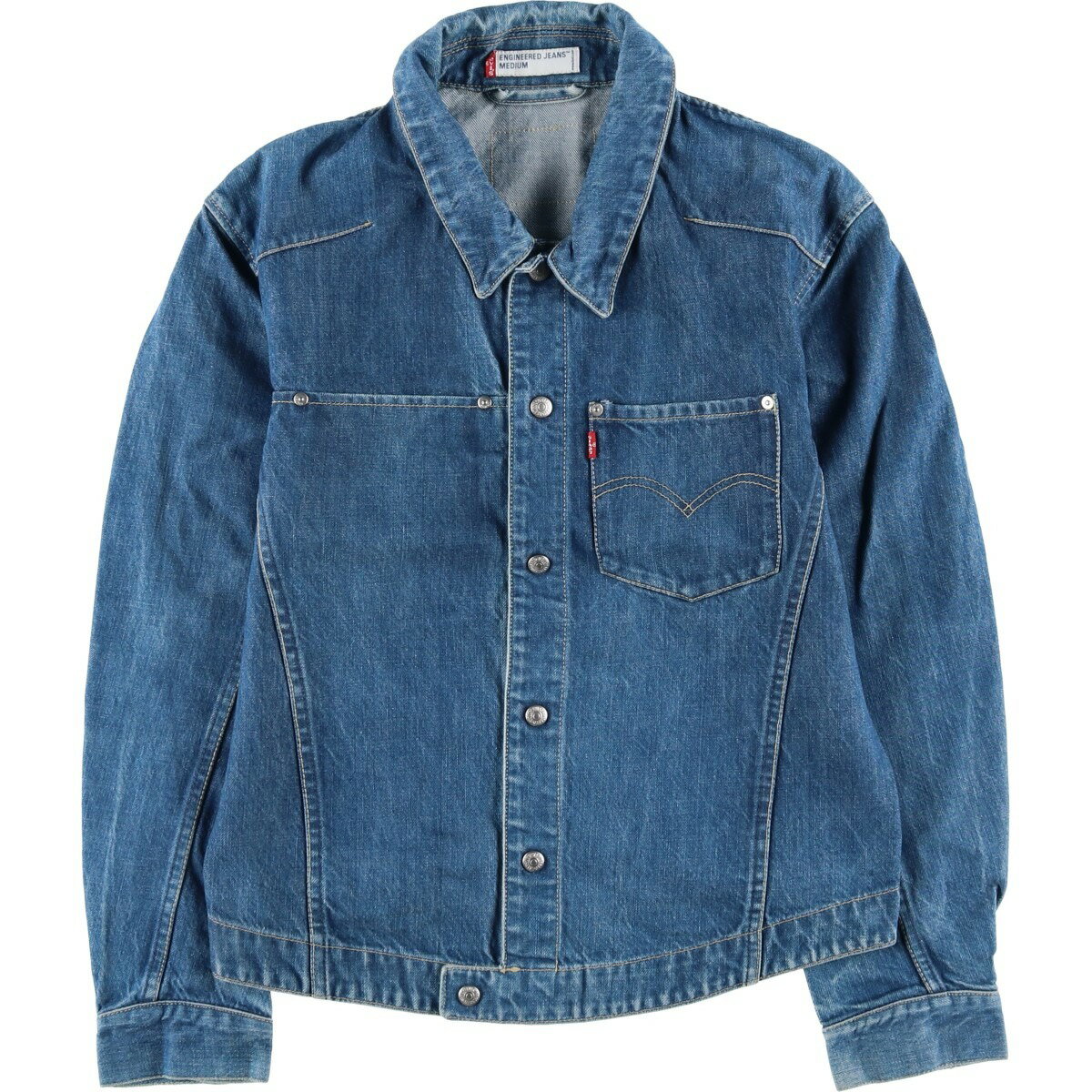 古着 00'S リーバイス Levi's ENGINEERED エンジニアード ユーロモデル 70100-0835 立体裁断 デニムジャケット メンズM相当 /eaa628451 【中古】 【260330】 【GR-NV】