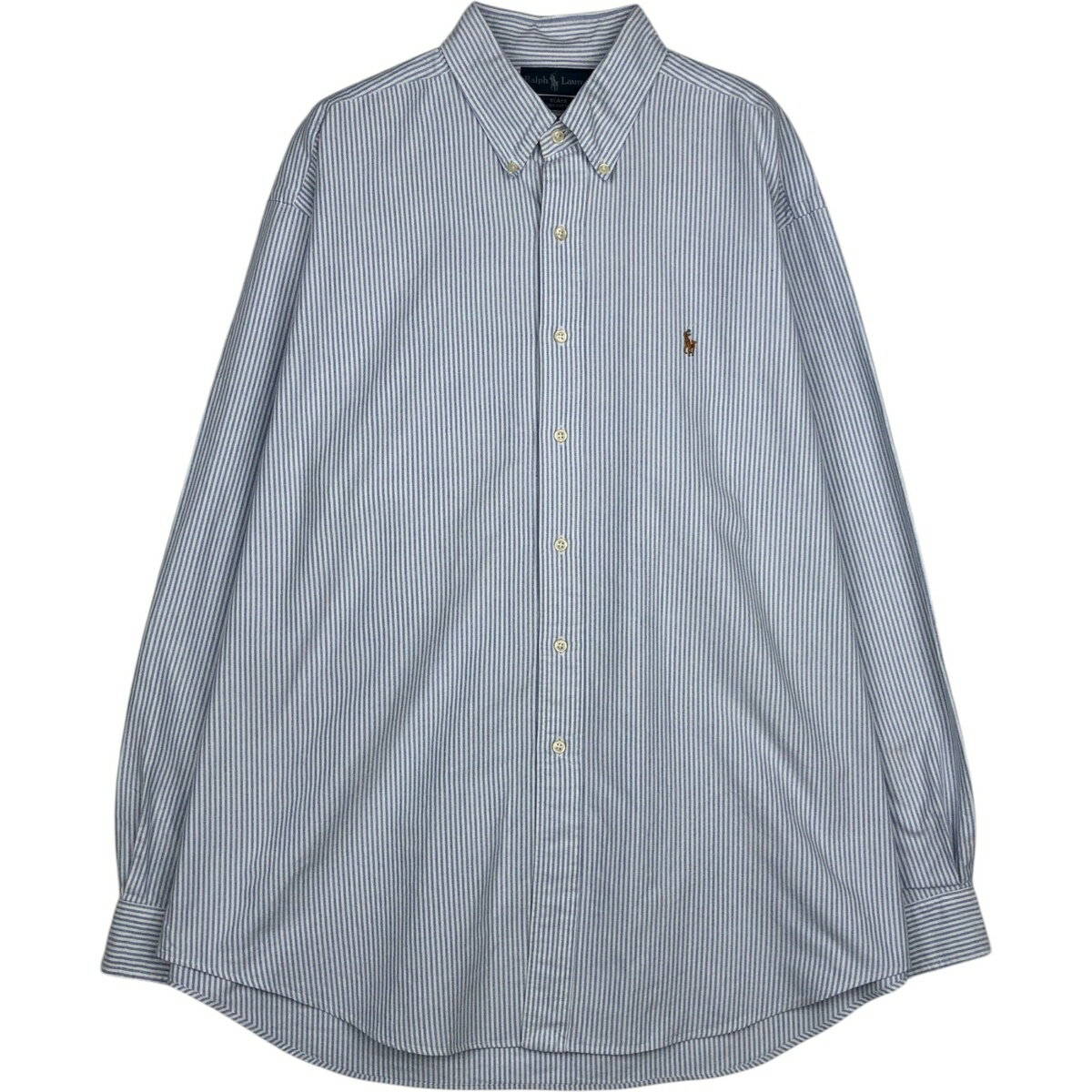 Rakuten - 古着 ラルフローレン Ralph Lauren BLAKE 長袖 ボタンダウンストライプシャツ メンズXL相当 /eaa628631 【中古】 【260327】 ブルー系 春夏秋冬