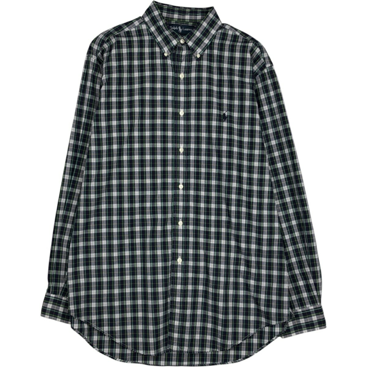 乐天商城 - 古着 ラルフローレン Ralph Lauren YARMOUTH タータンチェック 長袖 ボタンダウンチェックシャツ メンズL相当 /eaa628639 【中古】 【260327】 ネイビー系 春夏秋冬