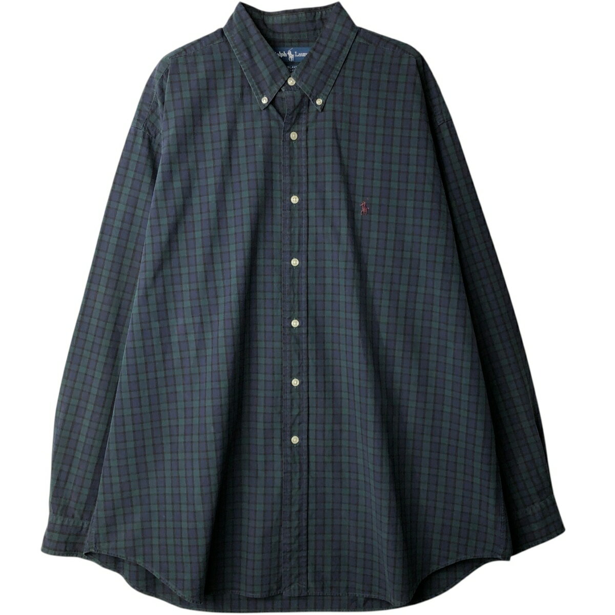 樂天商城 - 古着 ラルフローレン Ralph Lauren BLAKE ブラックウォッチチェック 長袖 ボタンダウンチェックシャツ メンズXL相当 /eaa628716 【中古】 【260329】 ネイビー系 春夏秋冬