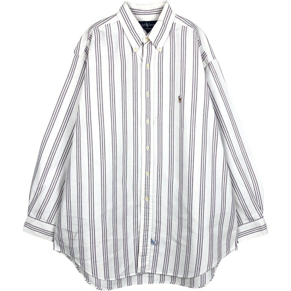 古着 ラルフローレン Ralph Lauren YARMOUTH 長袖 ボタンダウンストライプシャツ メンズXL相当 /eaa628760  