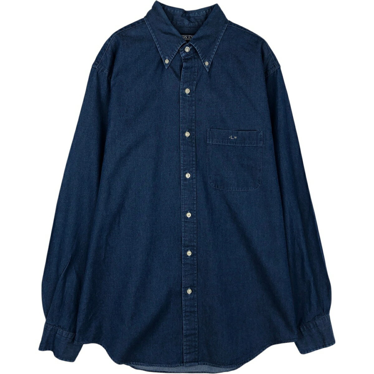 乐天商城 - 古着 ~00'S ランズエンド LANDS' END 長袖 ボタンダウンシャツ メンズM相当 /eaa628792 【中古】 【260328】 ブルー系 春夏秋冬