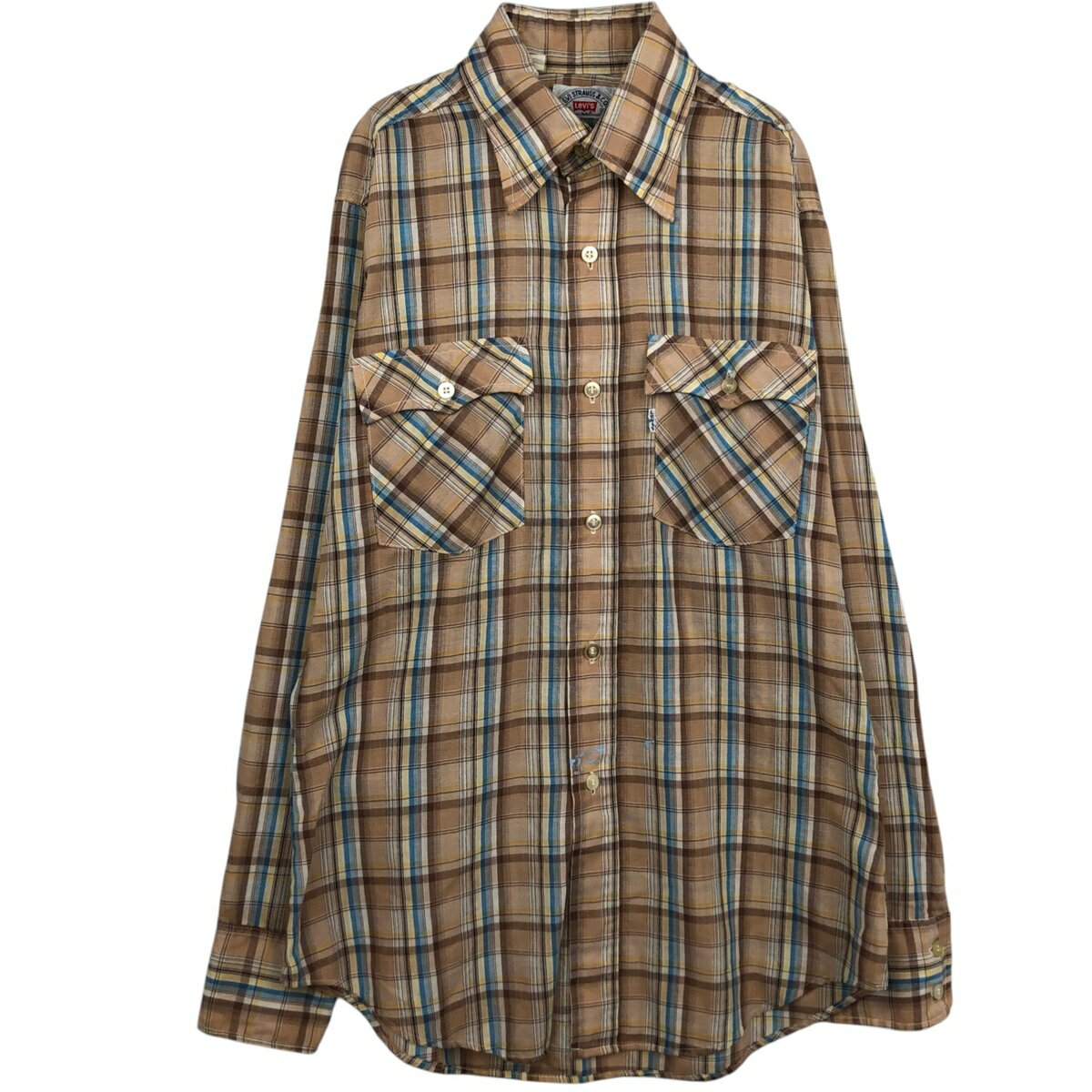 Rakuten - 古着 70~80'S リーバイス Levi's チェック柄 長袖 シャツ メンズM相当 ヴィンテージ /eaa628821 【中古】 【260406】