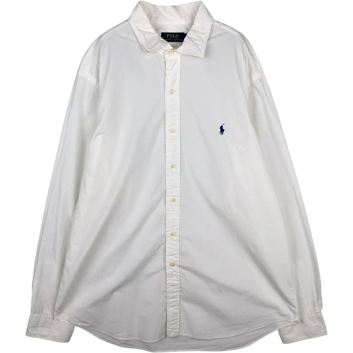 樂天商城 - 古着 ラルフローレン Ralph Lauren POLO RALPH LAUREN 長袖 コットンシャツ メンズXL相当 /eaa628869 【中古】 【260405】 ホワイト系 春夏秋冬