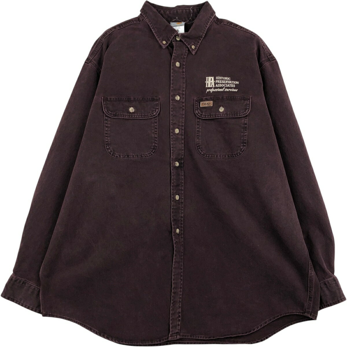 Rakuten - 古着 カーハート Carhartt 長袖 ボタンダウン ワークシャツ メンズXL相当 /eaa628919 【中古】 【260331】 レッド系 春夏秋冬