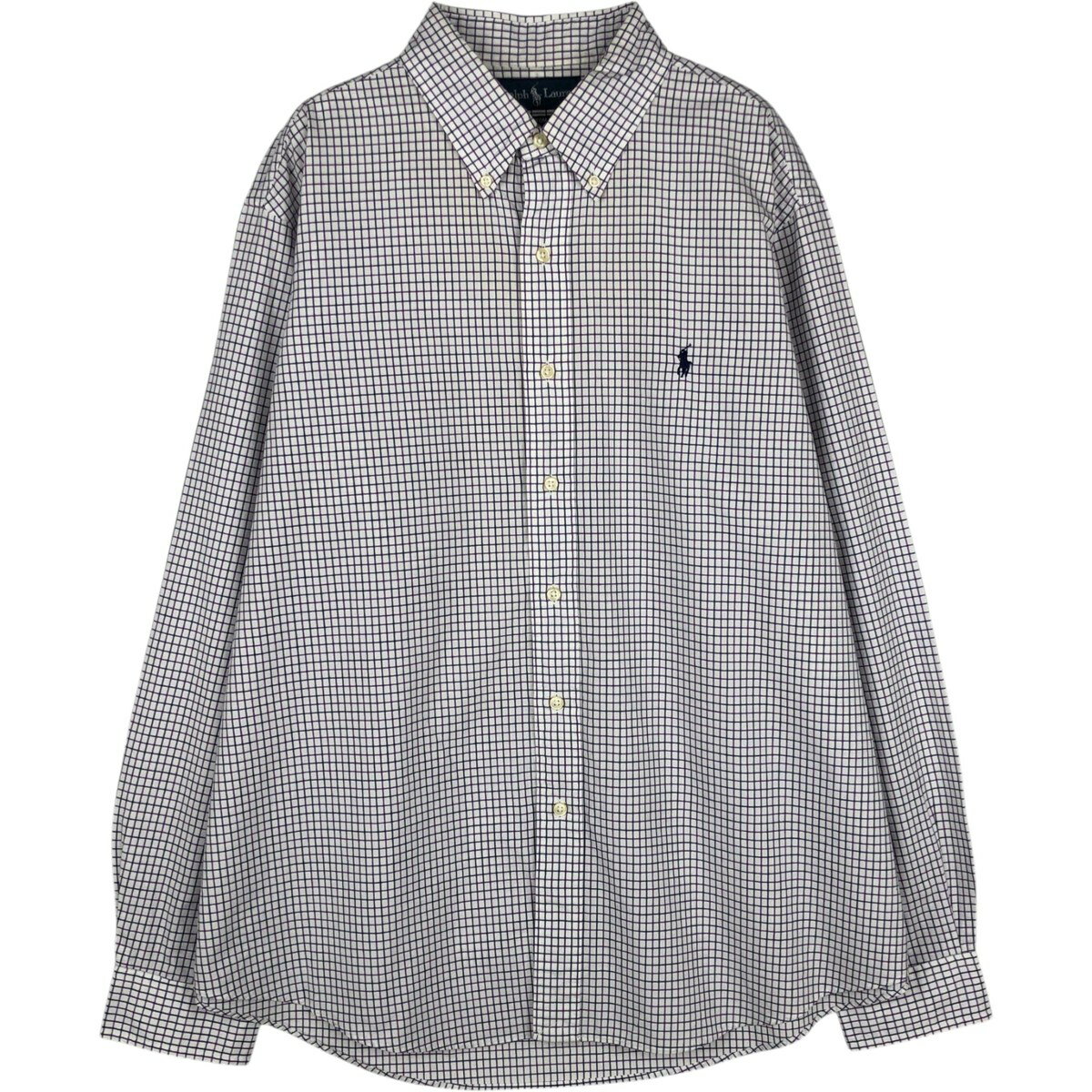 樂天商城 - 古着 ラルフローレン Ralph Lauren CUSTOM FIT 長袖 ボタンダウンチェックシャツ メンズXL相当 /eaa628951 【中古】 【260403】