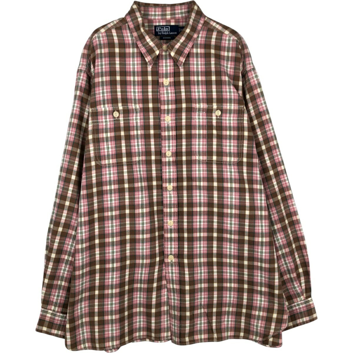 樂天商城 - 古着 ラルフローレン Ralph Lauren POLO by Ralph Lauren EMMONS 長袖 コットンチェックシャツ メンズXL相当 /eaa628952 【中古】 【260403】