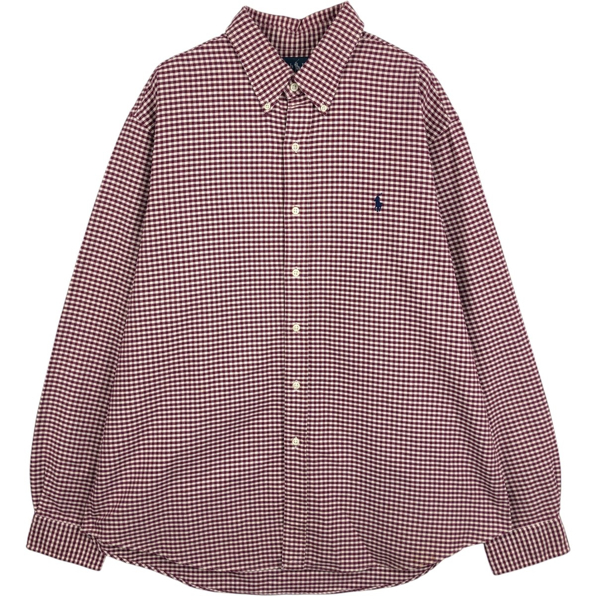 樂天商城 - 古着 ラルフローレン Ralph Lauren CUSTOM FIT ギンガムチェック 長袖 ボタンダウンチェックシャツ メンズXL相当 /eaa628956 【中古】 【260620】