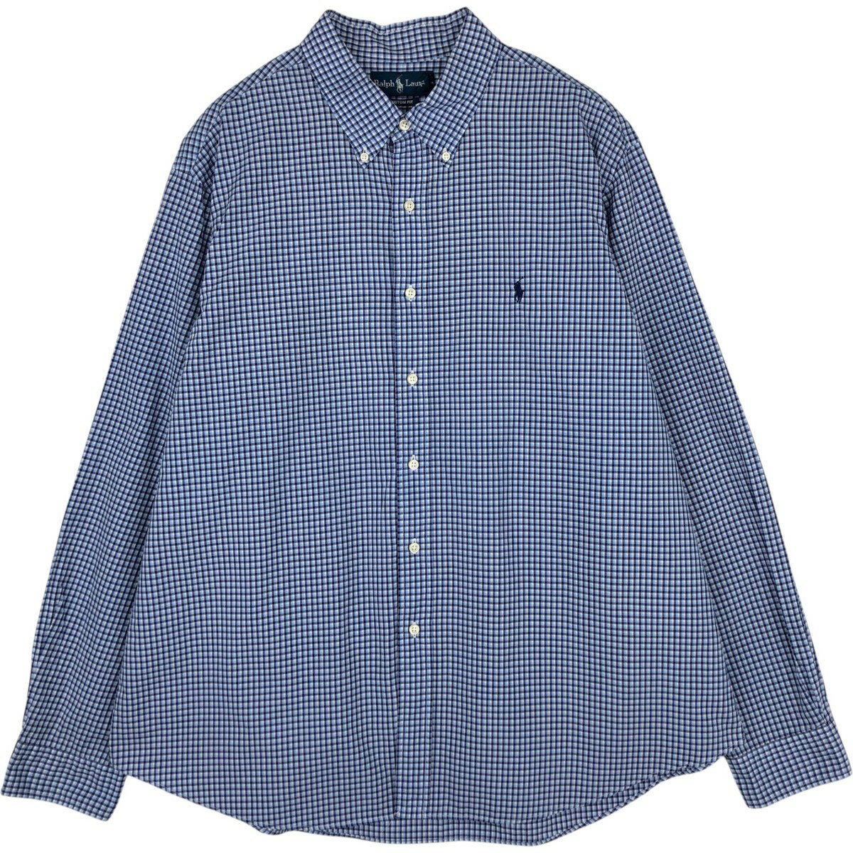 Rakuten - 古着 ラルフローレン Ralph Lauren CUSTOM FIT 長袖 ボタンダウンチェックシャツ メンズXXL相当 /eaa628957 【中古】 【260330】
