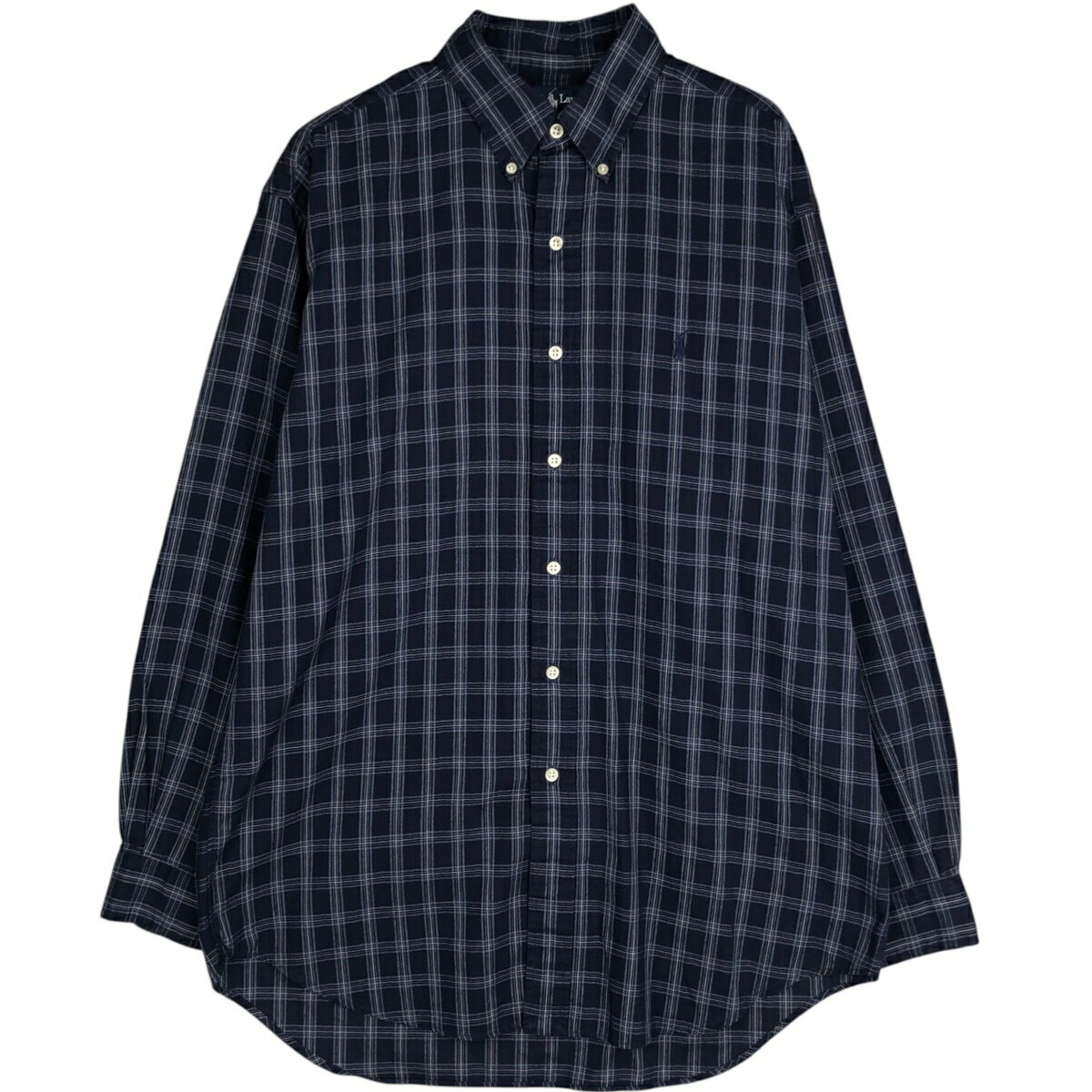 Rakuten - 古着 ラルフローレン Ralph Lauren BLAKE 長袖 ボタンダウンチェックシャツ メンズM相当 /eaa628979 【中古】 【260329】 ネイビー系 春夏秋冬