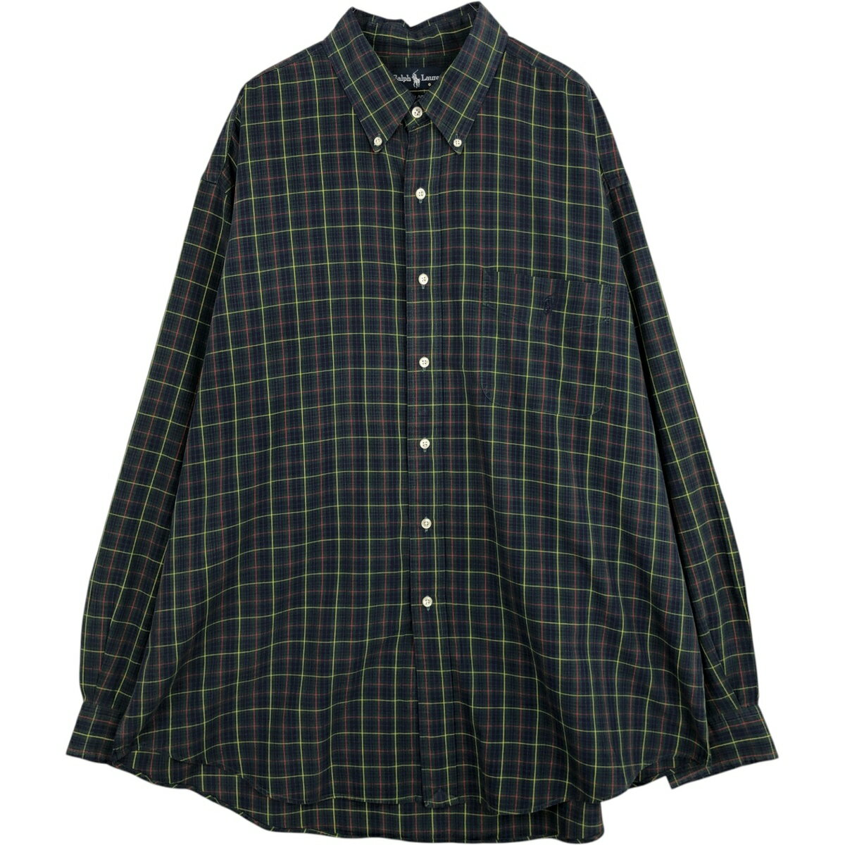 樂天商城 - 古着 ラルフローレン Ralph Lauren BLAIRE 長袖 ボタンダウンチェックシャツ メンズXL相当 /eaa629014 【中古】 【260404】