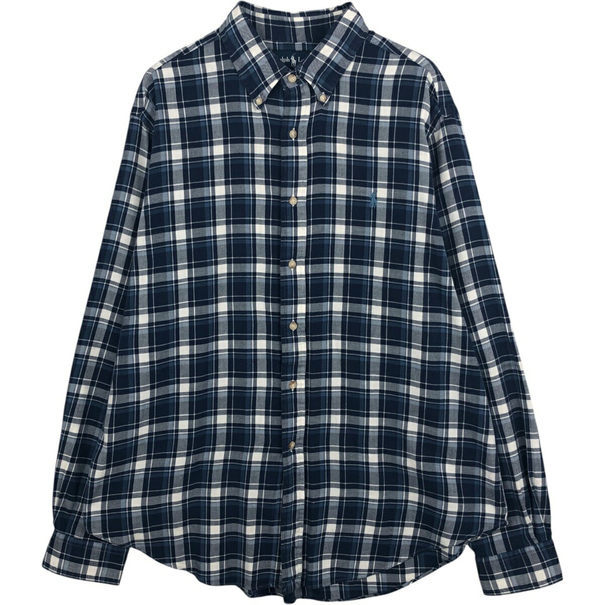 Rakuten - 古着 ラルフローレン Ralph Lauren CLASSIC FIT クラシックフィット 長袖 ボタンダウンチェックシャツ メンズXL相当 /eaa629017 【中古】 【260330】 ネイビー系 春夏秋冬