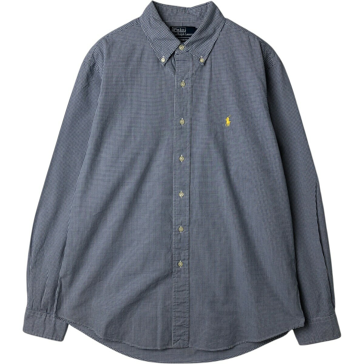 古着 ラルフローレン Ralph Lauren POLO by RALPH LAUREN CUSTOM FIT ギンガムチェック 長袖 ボタンダウンチェックシャツ メンズL相当 /eaa629055 【中古】 【260331】 ブルー系 春夏秋冬