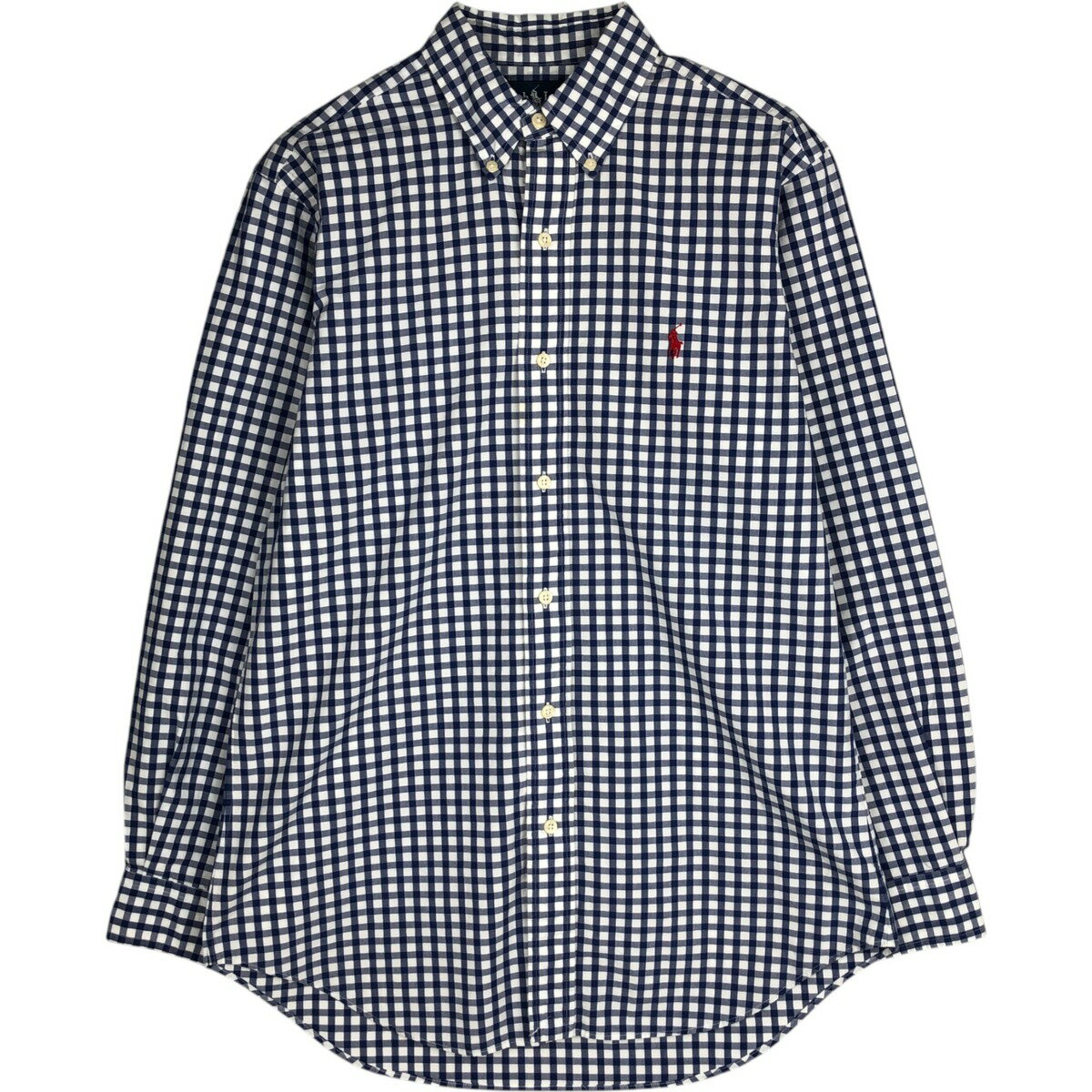 Rakuten - 古着 ラルフローレン Ralph Lauren CLASSIC FIT クラシックフィット ギンガムチェック 長袖 ボタンダウンチェックシャツ メンズM相当 /eaa629077 【中古】 【260328】