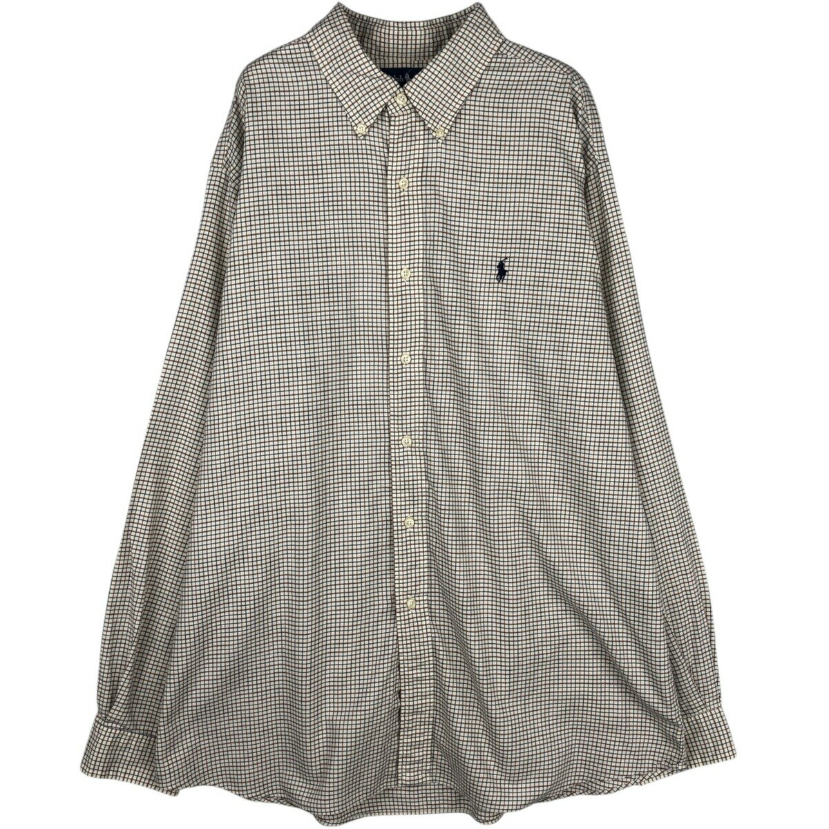 Rakuten - 古着 ラルフローレン Ralph Lauren ELLINGTON 長袖 ボタンダウンチェックシャツ メンズXL相当 /eaa629100 【中古】 【260405】 ホワイト系 春夏秋冬