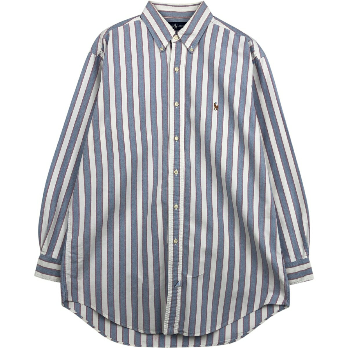 Rakuten - 古着 ラルフローレン Ralph Lauren YARMOUTH 長袖 ボタンダウンストライプシャツ メンズL相当 /eaa629106 【中古】 【260330】